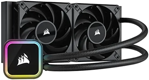 Corsair iCUE H100i RGB ELITE Liquid CPU Cooler (16 Dynamic RGB LEDs, 120mm AF ELITE Series FDB Fans, 240mm Radiator, iCUE Software Compatible - LGA 1700, 1200, 115X, 2066, and AM4 Sockets) Black