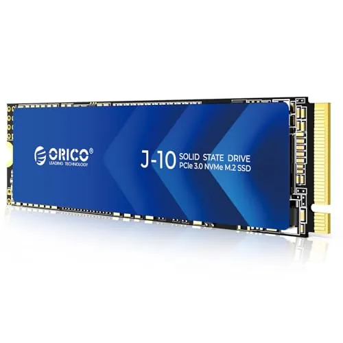 ORICO NVMe SSD 1TB M.2 with Heatsink, Up to 3100MB/s PCIe Gen3x4 2280 Internal Solid State Drive, SLC Cache 3D NAND, Compatible with Laptop and PC Desktops -J10