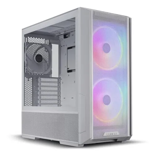 Lian Li Lancool 216 Mid-tower case with high cooling performance - Includes dual front 160MM PWM fans and 1 rear 140MM PWM fan - Airflow focused - Up to 10 fans (LANCOOL 216R-W WHITE)
