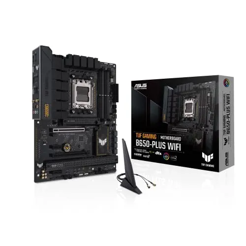 ASUS TUF Gaming B650-PLUS WiFi Socket AM5 (LGA 1718) Ryzen 7000 ATX Gaming Motherboard(14 Power Stages, PCIe® 5.0 M.2 Support, DDR5 Memory, 2.5 Gb Ethernet, WiFi 6, USB4® Support and Aura Sync).