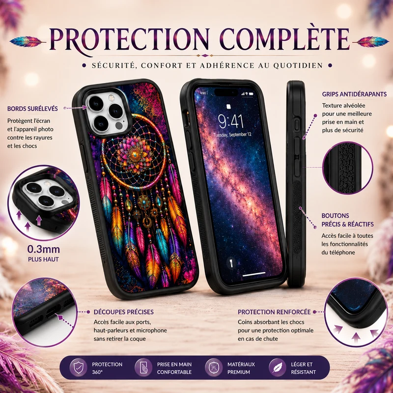 Coques de téléphone Attrape-rêves colorées