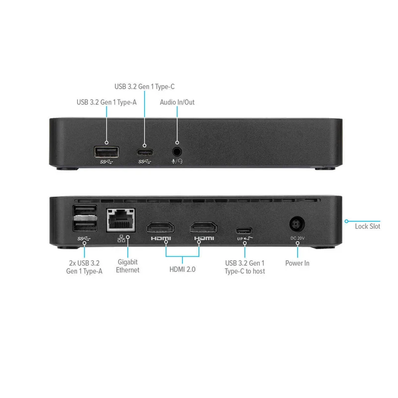 Station d'accueil universelle USB-C Dual 4K HDMI (DV4K) avec alimentation 65 W*
