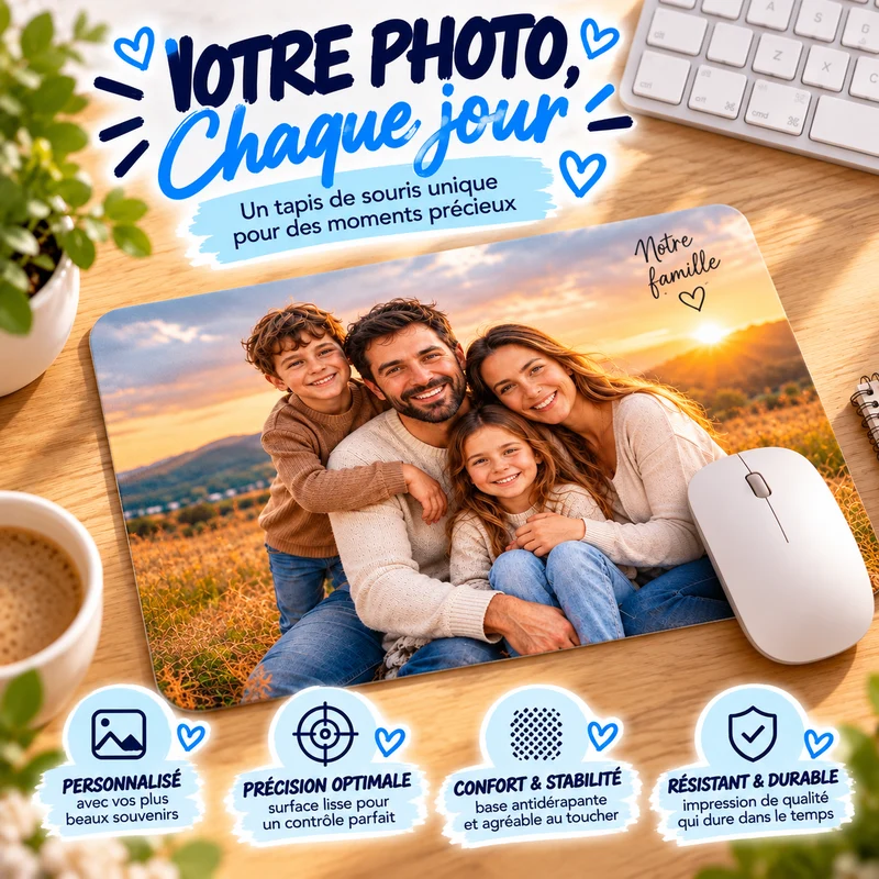 Tapis de souris personnalisé avec photo