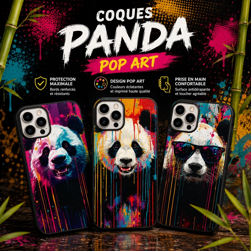 Coques Panda Pop Art