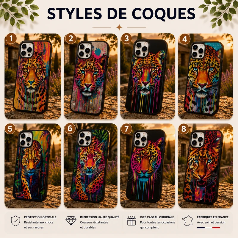 Coques Léopard Pop Art