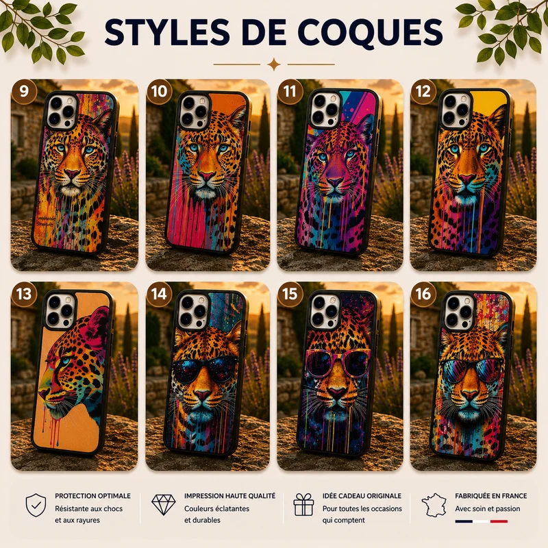 Coques Léopard Pop Art