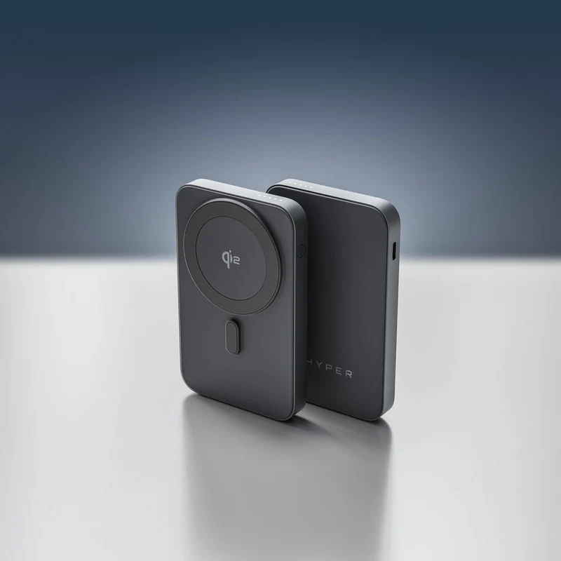Batterie externe HyperJuice® Next 20 W Qi2 à semi-conducteurs - Noir