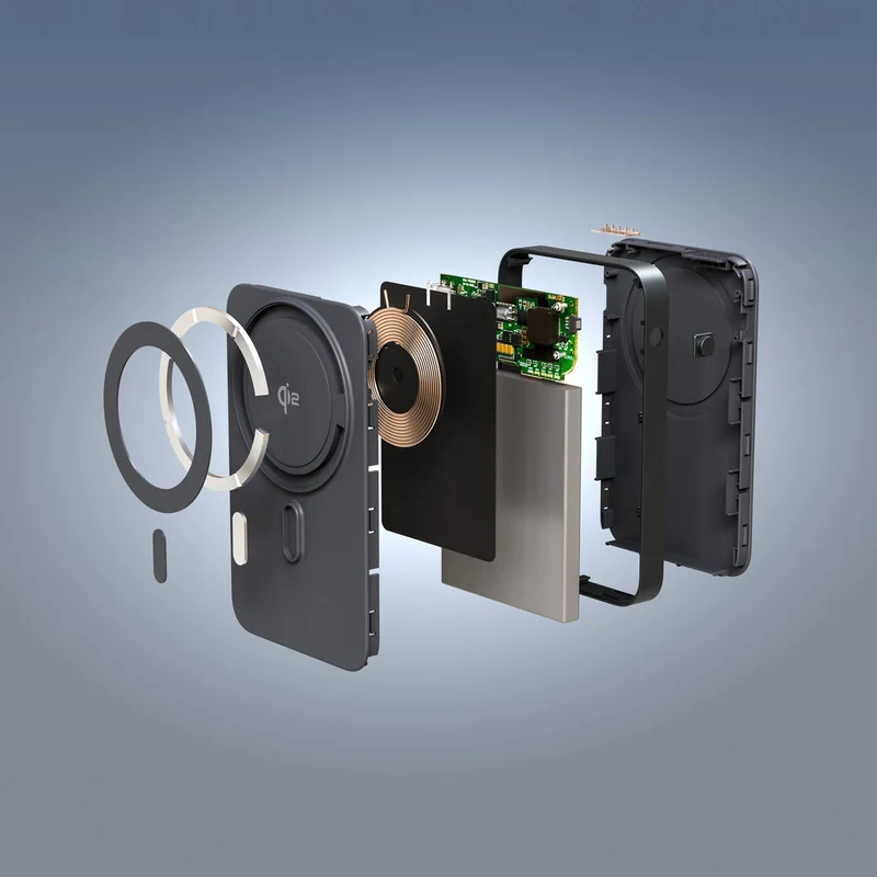 Batterie externe HyperJuice® Next 20 W Qi2 à semi-conducteurs - Noir