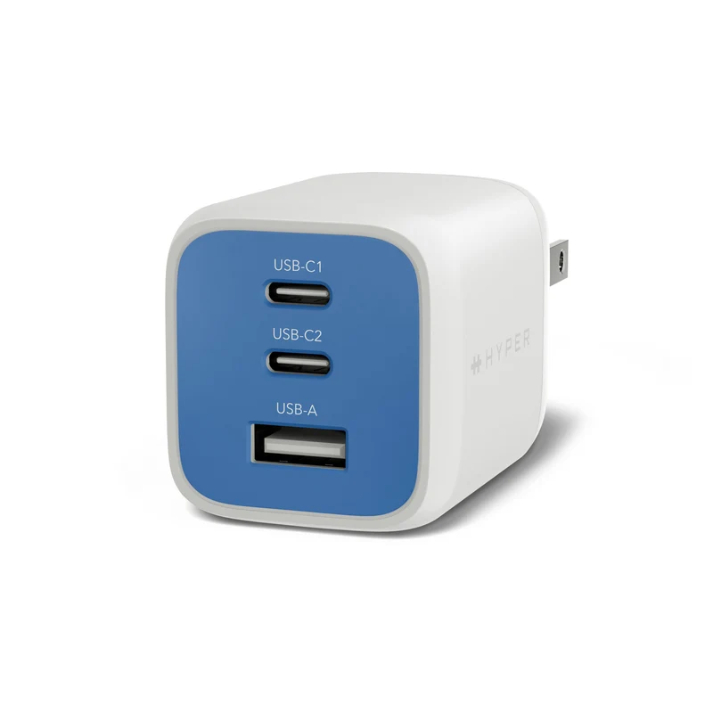 Chargeur mural HyperJuice Flex 65 W à technologie GaN - Bleu