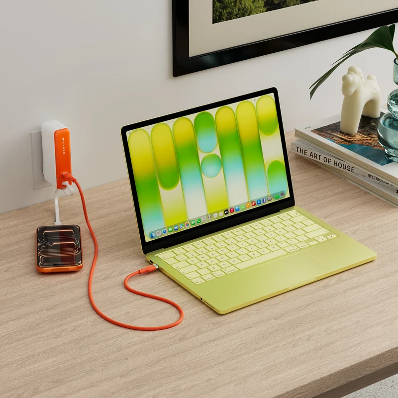 Mini-batterie externe et chargeur secteur HyperJuice® Flex USB-C 35 W - Orange