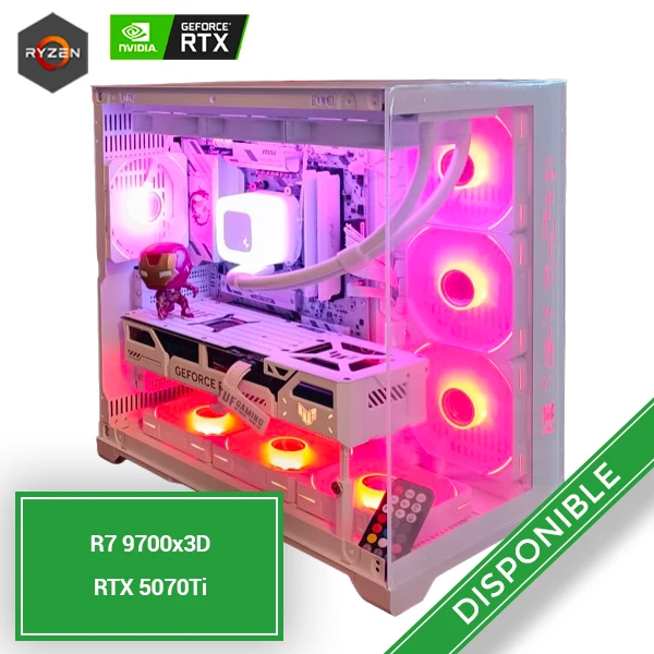 [Disponible] PC Iron Man 2.0 Blanc R7X3D RTX5070Ti