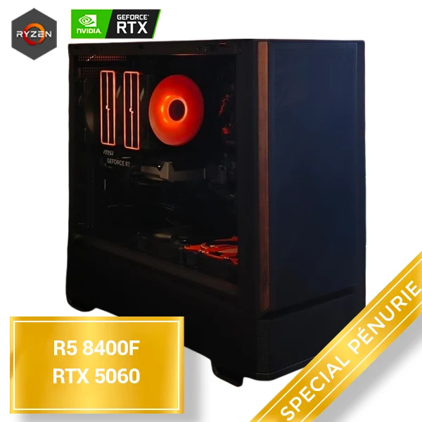 [ Disponible ] PC Spécial PENURIE NO RGB 32GB DDR5 RTX5060 WIFI