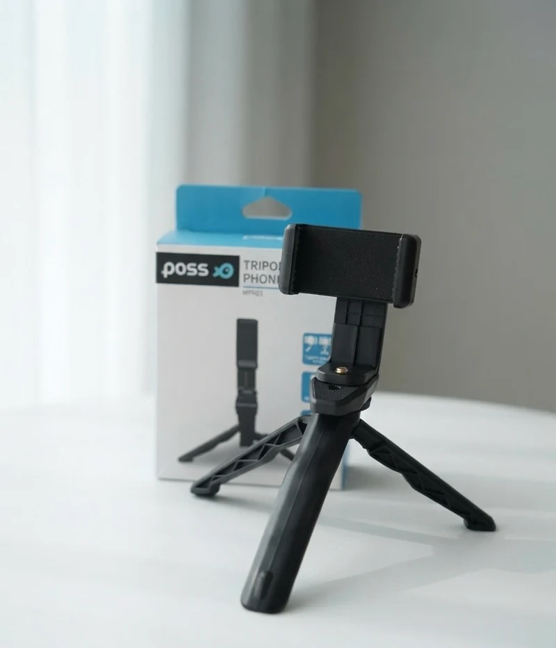Mini Trépied & Support Téléphone Portable POSS MPH21 - Poignée Main & Rotation 360°