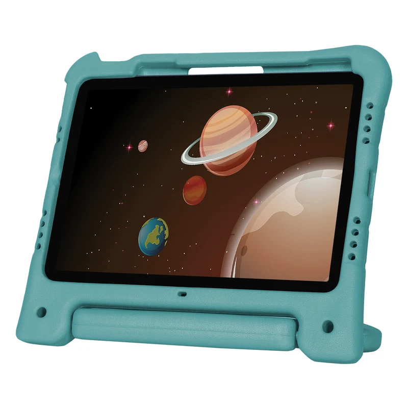 Étui antimicrobien pour enfants pour iPad® (A16/11e génération) 11 pouces, iPad Air® 11 pouces (M4/M3/M2), iPad® 10,9 pouces (10e génération), iPad Air® 10,9 pouces (5e/4e génération) et iPad Pro® 11 pouces (4e/3e/2e/1re génération) - Bleu sarcelle