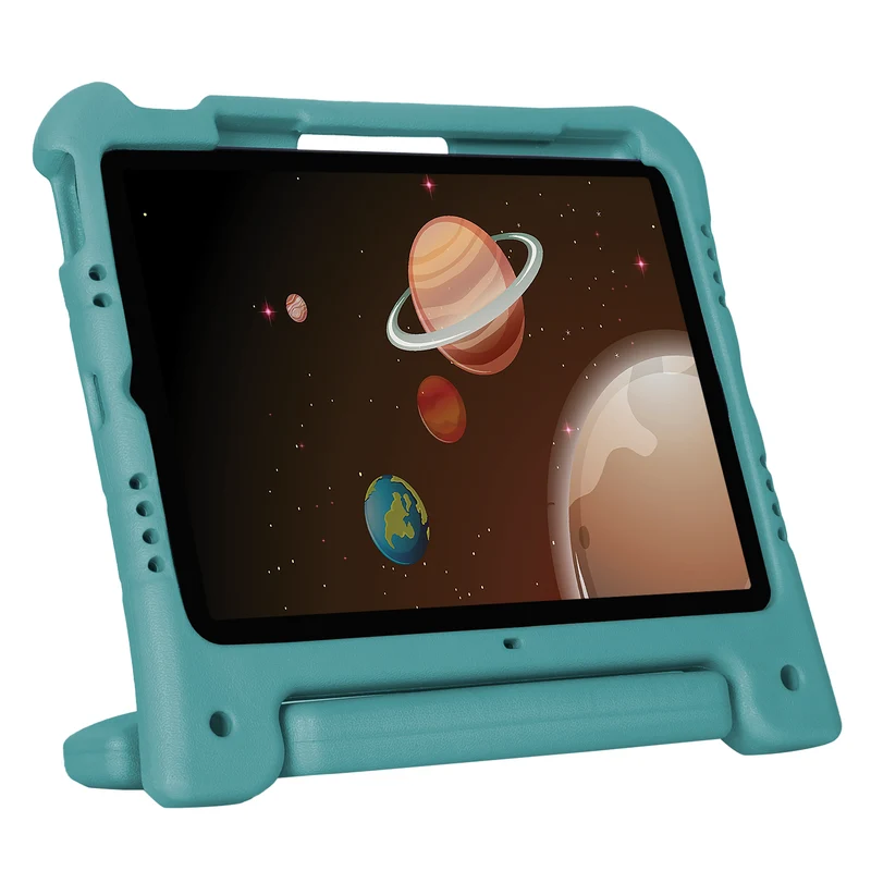 Étui antimicrobien pour enfants pour iPad® (A16/11e génération) 11 pouces, iPad Air® 11 pouces (M4/M3/M2), iPad® 10,9 pouces (10e génération), iPad Air® 10,9 pouces (5e/4e génération) et iPad Pro® 11 pouces (4e/3e/2e/1re génération) - Bleu sarcelle