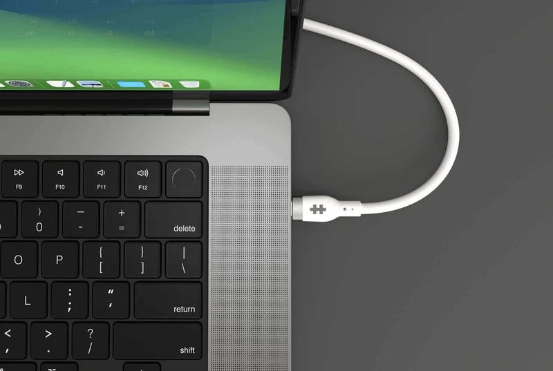 HyperJuice 240W Silicone USB-C to USB-C Cable (2M/6Ft) - Blanc