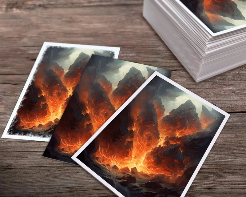 Volcanic Mountain Vistas - MTG Card Sleeves - 60/100/120 - TCG Card Sleeve Set - Commander Sleeves - Magic the Gathering Gifts