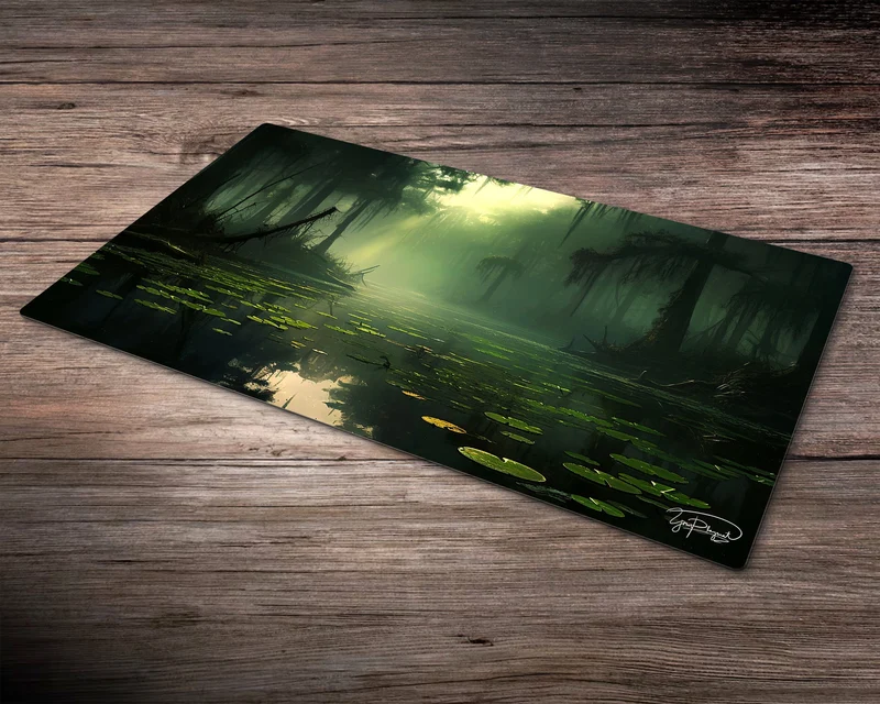 Sunlight Bayou - MTG Spielmatte - 24 x 14 inches - MTG Geschenke - MTG Zubehör - Magie Tischmatte - Stitched Playmat