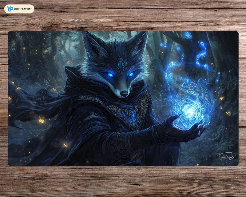 Sylvan Spellweaver MTG Playmat: Bloomburrow Creatures Play Mat, Zones, Cute Card Game Accessories, Personalized Magic Gift For Tcg Geek