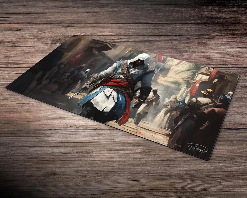 Assassin's Creed Rogue Vanguard MTG Playmat - 24"x14" TCG OCG Board Game Mat Gift - Premium Desk Mat for Card Game Players and Gaming