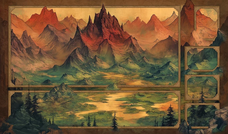 Zoned Mountain - 24"x14" - Zoned Playmat MTG - Board Game Mat for TCG - Premium Desk Mat for Card Game Players and Gaming