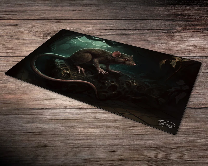 Shadowy Rat Playmat - MTG Spielmatte - 24 x 14 inches - MTG Geschenke - MTG Zubehör - Magie Tischmatte