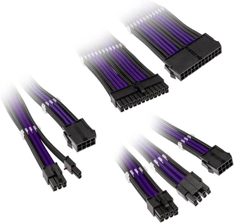 Kolink Core Adept Braided Cable Extension Kit - Noir/Violet