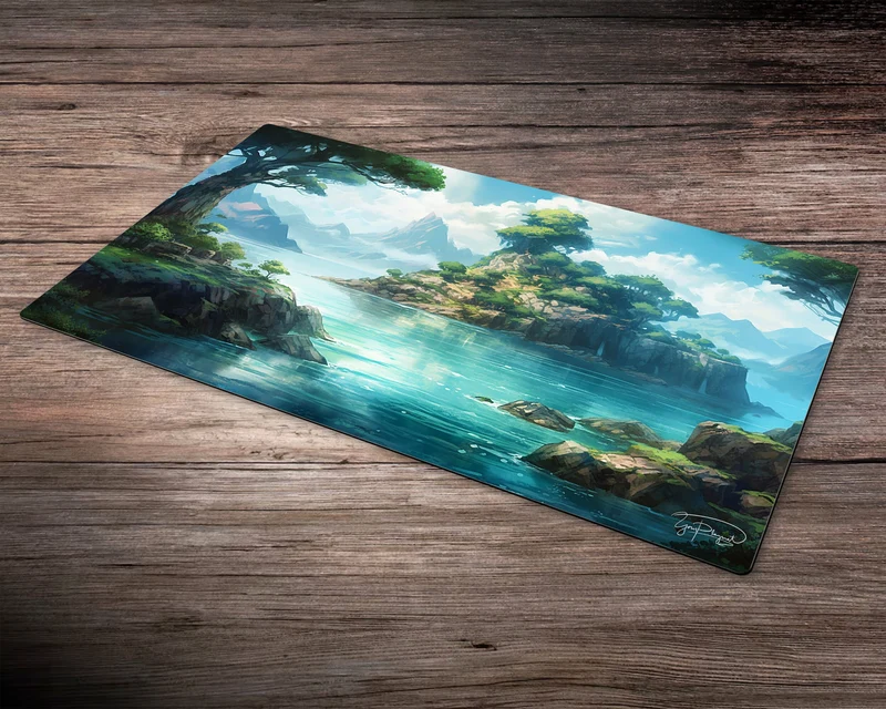 Tree's Treasure Island - MTG Spielmatte - 24 x 14 inches - MTG Geschenke - MTG Zubehör - Magie Tischmatte