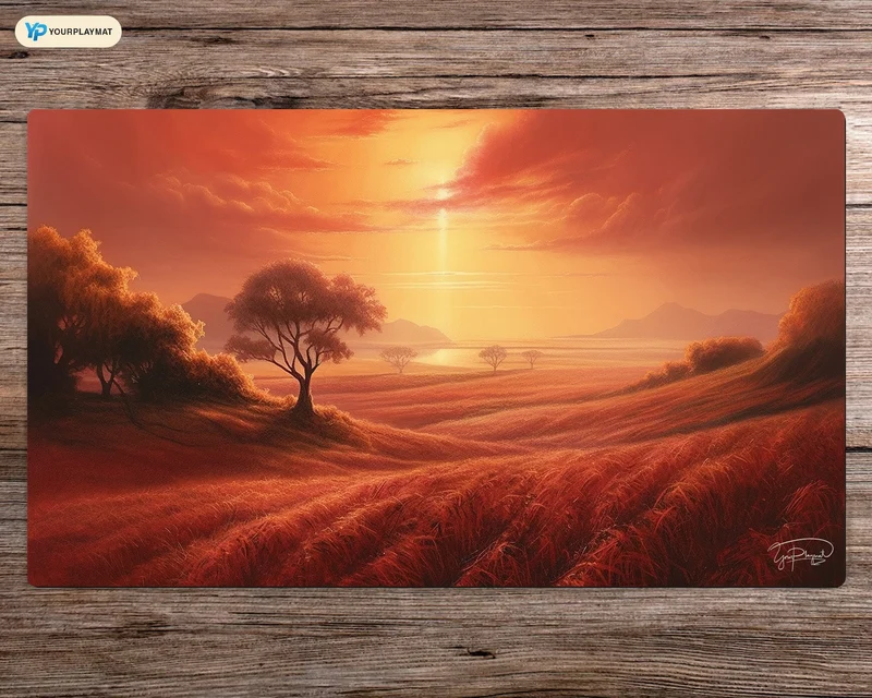 Plains of Sunset Meadows - MTG Spielmatte - 24 x 14 inches - MTG Geschenke - MTG Zubehör - Magie Tischmatte