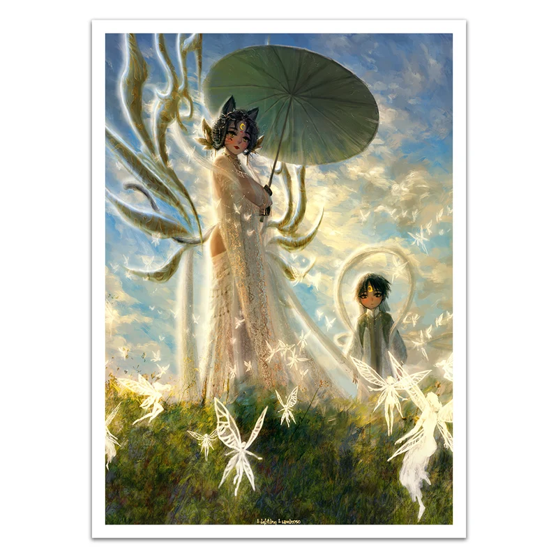 Woman with a Parasol-Yang Mu and Her Husband Zi Meng Card Sleeves