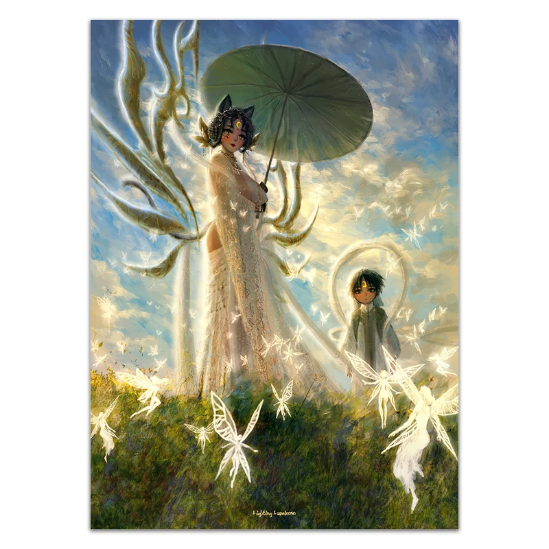 Woman with a Parasol-Yang Mu and Her Husband Zi Meng Card Sleeves