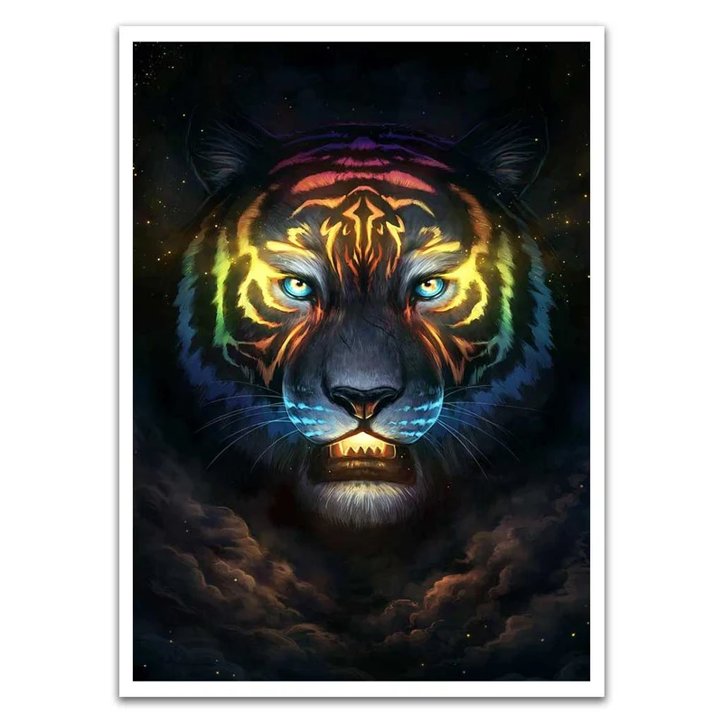 Rainbow Color Spirit Tiger Card Sleeves