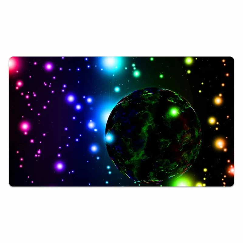 Rainbow Earth In A Colorful Galaxy Playmat